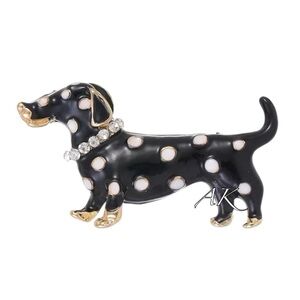 Dachshund Polkadot Brooch / Pin 🐾 Doxie Wiener